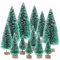 JJQHYC 12 Piezas Mini Árbol de Navidad Decoración de Invierno Árbol de Navidad Miniatura árboles de Navidad para Escenas de Pueblo de Navidad
