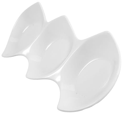TOPBATHY Cuenco Triple De Doble Para Servir Salsas Bandeja De Cerámica Práctica Para Aperitivos Para Restaurantes y Diseño