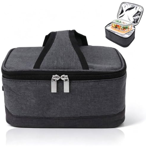Beufee Electric Lunch Box, Portable Electric Lunch Box Heater | Food Heater USB Electric Heated Lunch Box Bag Portable Warmer Fast Food Warmer for Car Truck Office Travel(Light Gray)