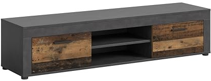 xonox.Home - Lowboard Jam 160x37x40 cm in Matera und Old Wood - Phonotisch Mediamöbel TV-Kommode Fernsehschrank TV-Board - stilvolles Ambiente