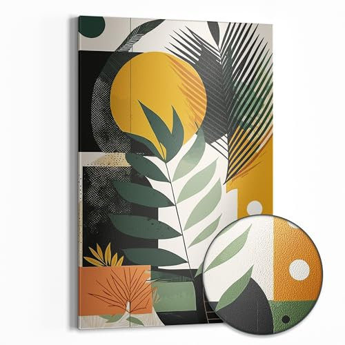 DEQOART Metall Magnettafel | 40x60 cm cm groß | Motiv Geometrische Natur | Whiteboard für alle Magnete | Magnetboard Wand-Tafel für Küche & Büro | Design Magnetwand Pinnwand magnetisch