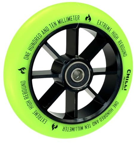 Chilli Pro Stunt-Scooter Spoked Base Rolle 110mm Schwarz/PU Grün