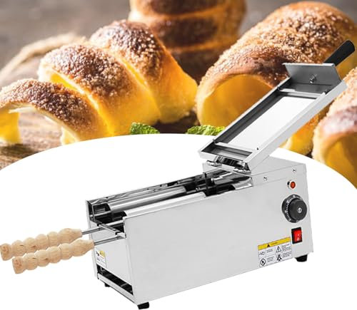 Electric Ice Cream Cone Chimney Cake Roll Oven Maker,Waffle Cone Baker Maker,1500W Commercial Chimney Cake Machine,Chimney Bread Machine
