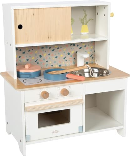Small Foot Cocina Infantil compacta Terrazzo, Cocina de Madera con Accesorios, Juguete de rol Desde los 3 años, 12728