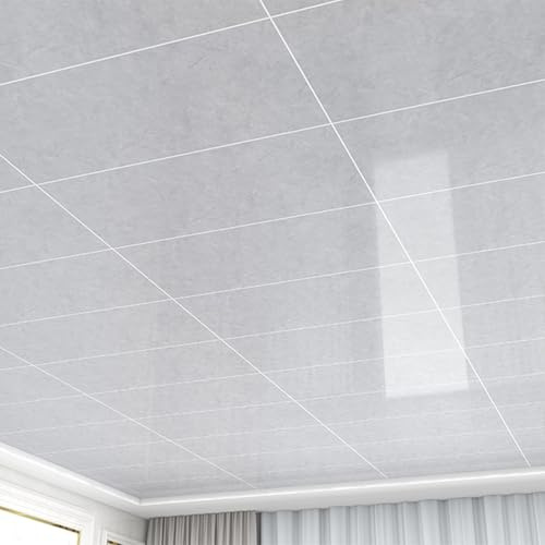 Unikicool Deckenpaneele deckenplatten,Deckenfliesen Für Abziehen Und Aufkleben,Selbstklebende Deckenfliesenaufkleber,Dekorative Deckenfliesen,Dicke 2 mm,für Badezimmer/Waschküche/Balkon