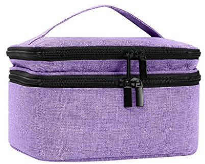 Contenitore per smalto per unghie, per 30 bottiglie, 5-15 ml, colore: nero, Viola, 8.4 x 6.8 x 4.9 In, come descrizione