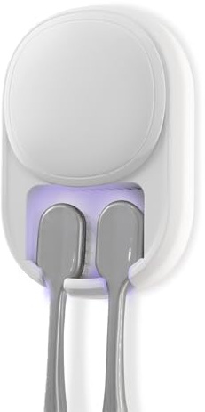 UV Zahnbürste Sterilisator,CEIEVER Tragbare Zahnbürsten Sterilisator mit Trocknen Wiederaufladbare Zahnbürstenhalter Ohne Bohren Zahnbürsten Desinfektionsmittel für Reisen Hause