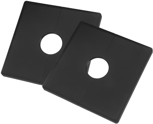 DEARMAMY 2 Pezzi Piastra di Copertura Quadrata in Abs Nera, Flangia Divisa con Foro 22mm, Design Staccabile per Interruttori e Prese