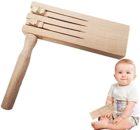 Wooden Ratchet Noise Maker | Matraca Rattle For Football Games | Instrument Toy For Sporting Events,Traditional Mexican Instrument, Spin Noisemaker Rattle Toys F0r Kids Adults