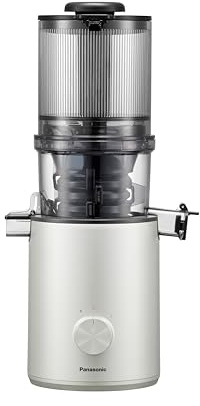 Panasonic MJ-L800HXE Långsam juicepress, kapacitet 1,5 l, 120 mm ingångshål, 55 RPM, icke-tvärbundet filter, diskmaskinssäker, lätt att rengöra, silver
