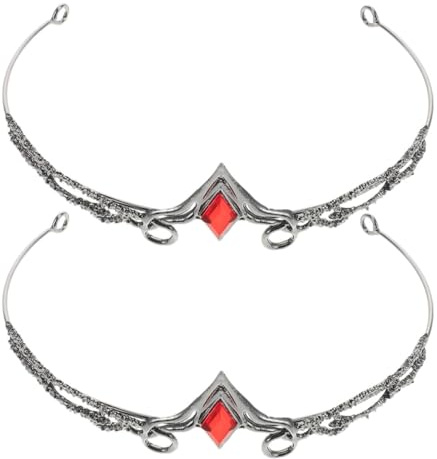 2 Diademas Tiara Retro Oscura para Fiesta y Festivales, Aleación de Zinc | Diseño Vintage Elegante, Ajuste Regulable y Ligero, Color Negro, para Mujeres y Chicas en Celebraciones