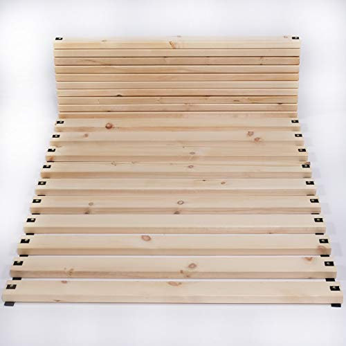 TUGA - Holztech metallfreier Rollrost Lattenrost Naturholz bis 300kg Flächenlast (Gurtband montiert, 140 x 200)