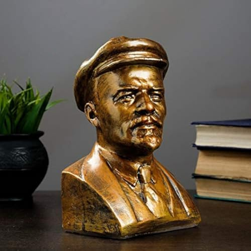 Vladimir Lenin in in Kappe, russische sowjetische kommunistische Führerbüste 22,9 cm Skulptur Statue Sammlerstück Kunst Figur Figur