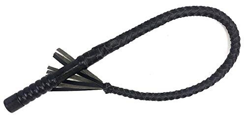 MQEIANG 70CM 80CM handgemachter Geflochtene REIT Whips Reiten Ausrüstung Racing Bull Leder Holz Griff Reiterpferdepeitsche (Color : Black 80cm)