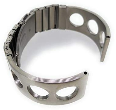 Sandtuhr Edelstahl Uhrenarmband Spange mit Faltschliesse 20mm matt von Aristo Vollmer