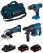BOSCH Kit 18V BK304BAG (Perforateur GBH 18V-21 + Perceuse à Percussion GSB 18V-21 + Meuleuse GWS 18-125 V-LI + 2 Batteries de 4,0 Ah + Chargeur + Sac)