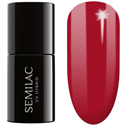 SEMILAC Gel Nail Polish 401 Raspberry Wine - Full Coverage Gel Polish - Soak Off Easy To Use LED/UV Nail Lamp - Long Lasting Manicure and Pedicure up to 3 weeks