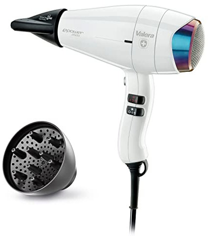 Valera ePower 2020 eQ professioneller Ionen-Haartrockner, umweltfreundlich und leistungsstark, digitaler Motor, Sanify Luftreinigung, intelligente Luftstrom-Diagnose, 1600 Watt, Farbe Weiß