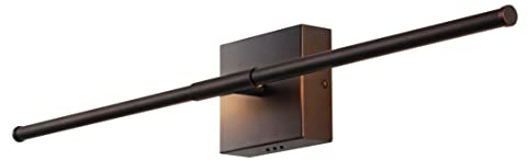 JONATHAN Y 28 Oil Rubbed Bronze Modern Dimmable Integrated LED Wall Sconce, Metal Vanity Light for Bathroom Mirror Bedroom Hallway, Sleek Hardwired Wall Lamp Fixture, 3000K (JYL7022D)