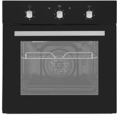 Cookology 60cm Built In Electric Fan Oven - Integrated Single Fan Oven with Mechanical Timer & Grill (Black)