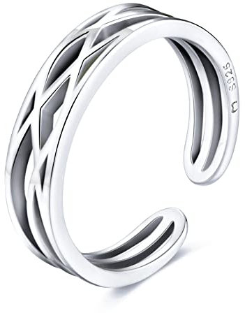 Anillos de mujer en plata de ley formado por líneas enlazadas. Anillo plata mujer con acabado plateado o dorado. Joyería mujer ideal para parejas, regalo para madres, amigas... Anillos para parejas