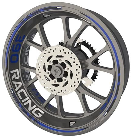 KTM 390R Racing Premium Qualität Felgenrandaufkleber Felgenband Felgenband Sticker Set für Motorrad KTM 390R Racing (2 Felgen) (blau)