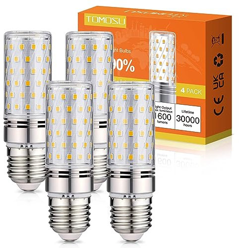 Tomosu LED Birne E27 Neutralweiss 4000K Extra Hell 1600LM, 16W LED Glühbirne ersatz 150W Glühlampe, E27 Lampe Maiskolben Kleine Kerze Leuchtmittel, Nicht Dimmbar, AC 220-240V, 4er Pack