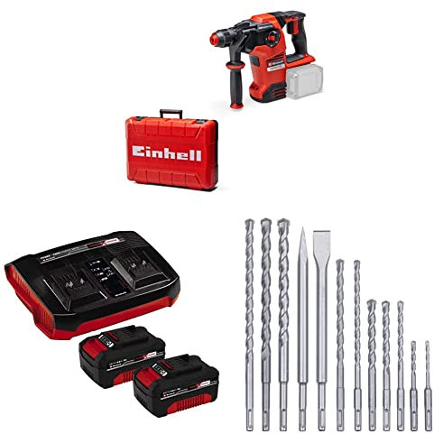 Einhell Akku-Bohrhammer HEROCCO 36/28 Power X-Change (36 V, 3.2 Joule, 4 Funktionen, Brushless, SDS plus, inkl. 2x 4,0 Ah Akku, Twincharger, Koffer und Bohr-/Meisselset)