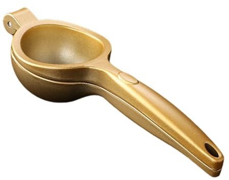 Exprimidor de limón duradero de acero inoxidable, mango ergonómico a prueba de óxido, fácil de almacenar, exprimidor de mano manual antideslizante, exprimidor de cítricos dorado