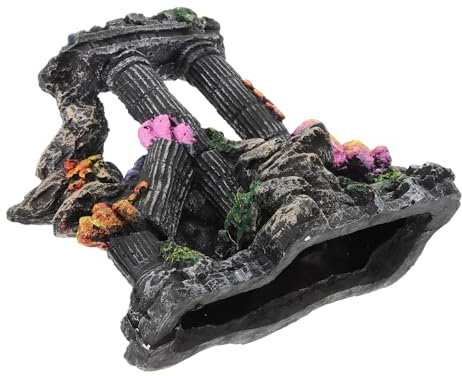 minkissy Aquarium Dekoration Roman Säule Resin Kreative Fisch Tank Ornament Für Aquaristische Langlebiges Und Farbechtes Design Für Fischunterkünfte