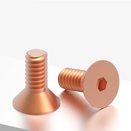 CekoCk Bolzen Schrauben Senkkopfschrauben Sechskantschrauben Senkkopfschraube aus rotem Kupfer M3/M4/M5/M6/M8 (Größe: 10 Stück M4x8) (Size : 5pcs M8x20)