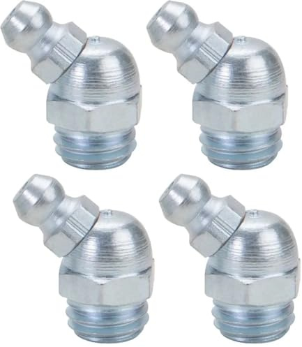 cyclingcolors 4x schmiernippel stahl kegelschmiernippel Fettpresse Nippel traktor rasenmäher auto motorrad roller, M10 X 1 45°