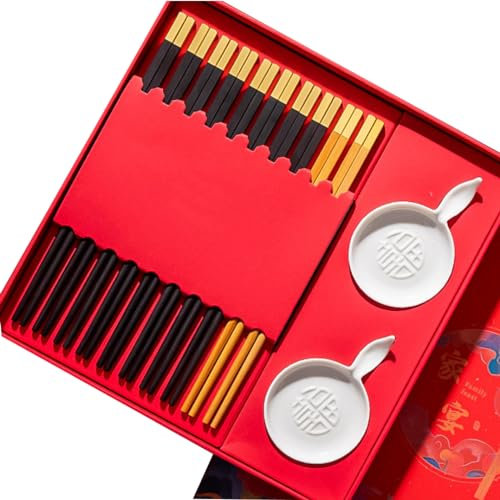 ZHOUXIAO Juego De Regalos De Palillo Reutilizable De Madera Premium, Palillos Personalizados Personalizados Grabados con Nombres Personalizados, Oro De Madera Natural Chinos R