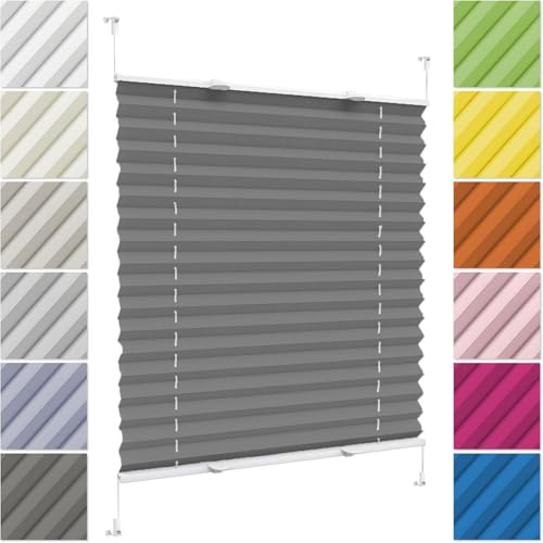 Estor Plegable Ventanas y Puertas Cortina 38 x 170 cm, sin Taladrar Bloquea La Entrada de La Luz, Estor Plegable Estor Enrollable, Cortina de Oscurecimiento, para Ventanas, Puertas, Gris