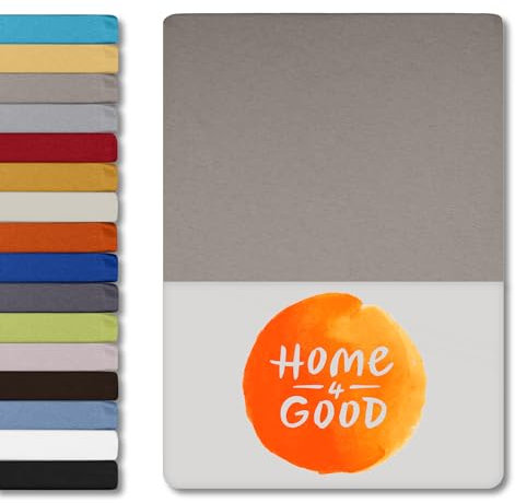home4good Spannbettlaken 200x220cm – Jersey-Spannbetttuch aus 100 % Baumwolle – Oeko-TEX 100 Zertifiziert – bügelfrei, elastisch & atmungsaktiv – für 15–25 cm Matratzenhöhe - Taupe