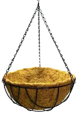 Sunicon Hängender Pflanzkorb, Metall-Hängepflanzkorb, runder Draht-Pflanzenhalter für Pflanzen, Veranda-Dekoration, Blumentöpfe, Gartenaufhänger für Pflanzen (14in Dia 35cm Height)