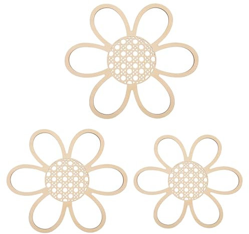 Xinjoduz 3 Stück Holzblumen Wanddeko Blume Des Lebens Deko Kinderzimmer Babyzimmer Deko Boho Yoga Wanddeko Naturholz Art Geometrische Ornamente Wandbehang Wanddekoration Holzausschnitte