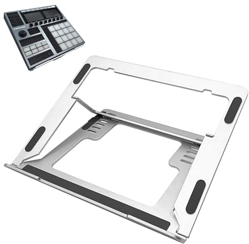 Musiin Drum Controller Foldable Stand Compatible with NI Maschine MK3 | Compatible Ableton Push3, Akai MPC One+, MPC Sample, MPC Live 3, Audio Mixer, Adjustable Aluminum Folding Stand for Studio
