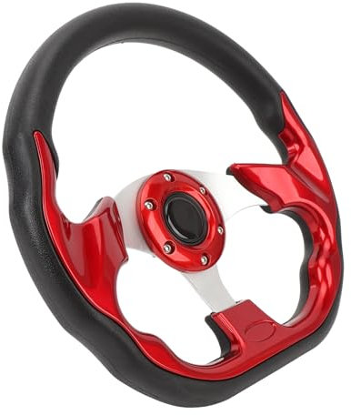 13-Zoll-Sportlenkrad Im Rennstil mit Verbessertem Grip, für Pumaterial, Leichtgängiger Handhabung, Einfacher Installation, Geeignet für die Meisten Fahrzeuge und Rennwagen, für (Rot)
