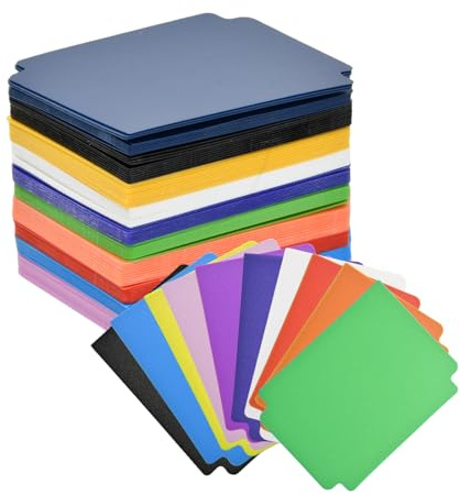 100 Pcs Divisori per Carte, 7x9,5 cm, 10 Colori Divisori in Plastica con Linguette, Scatola per Carte Collezionabili, Card Dividers Riutilizzabile per Giochi Articoli Sportivi Contenitori Raccoglitori