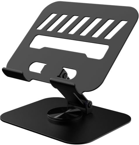 TAPMEI Metal Tablet Stand Holder Adjustable for iPad Kindle Tab, Black