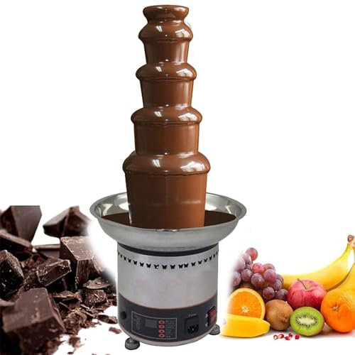 Chocolate Fondue Fountain Machine, Commercial Electric Cascading Fondue Set for Melts Cheese, Queso, Candy, and Liqueur - Dip Strawberries, Vegetables, Party Dip & Share Machine,5Tiers