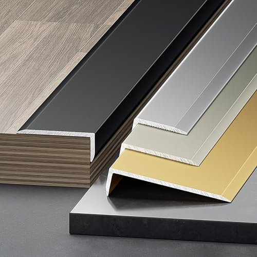 Coayuou Winkelprofil Kantenschutz Für Bleche 3 Stück 100cm Aluminium Profil Übergangsleiste, Schutz Vor Kratzern Und Stößen(Schwarz,20 * 70mm)
