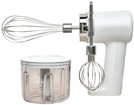 Electric Whisk, 3-in-1 Cordless Hand Mixer whisk Mini Onion Chopper with 3 Speed Modes, Rechargeable Hand Whisk Blender for Whipping Mixing Chopping