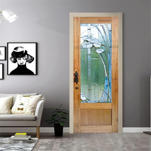Türtapete Selbstklebend 95x210 Holz Türaufkleber 3D Türposter Glaseffekt Fototapete Türfolie Türklebefolie Wasserdichte für Türwand Dekoration Tapete a.7103