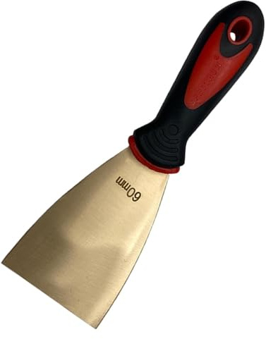 BTBTB Raschietti for carta da parati, spatola in ottone, raschietto for vernice spesso 1,5 mm con impugnatura in gomma, raschietto for cartongesso for legno, 75-150 mm(60mm)