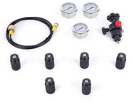 Kit di riempimento per carica di azoto dell'accumulatore idraulico per test di pressione con tubo flessibile del gas da 2 m, gas di carica di azoto, manometro da 100-400 bar, kit di prova della pres