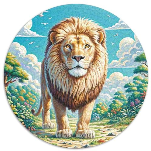 Löwen 1000 Stück Puzzle Rund Fur Erwachsene Und Kinder Tieres Haustiers Cute Geschicklichkeitsspiel Geschenk Fordernd Kleinkinder Groß 1000pcs (67.5x67.5cm)