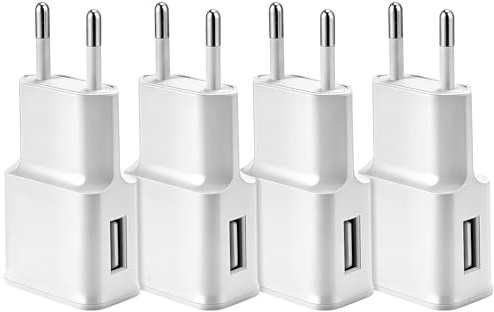 4er Pack USB Ladegerät Stecker 5W 5V 1A, USB Netzteil Netzstecker Steckdosenadapter Ladestecker für Kamera Tablets MP3 eBook Smartphones Elektrowerkzeuge und mehr
