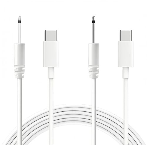 2 Pack - Universal USB-C DC 2.5mm Charging Cable for Massagers, 82cm / 2.7ft USB DC Fast Charging Cable Replacement Charger for Mini Massagers & Rechargeable Toys and handheld wellness devices (USB-C)